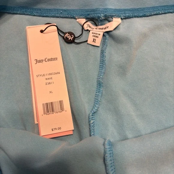 JUICY COUTURE Big Bling Terry Track Suit Jacket and Shorts in Wave Size XL NEW - Picture 13 of 17
